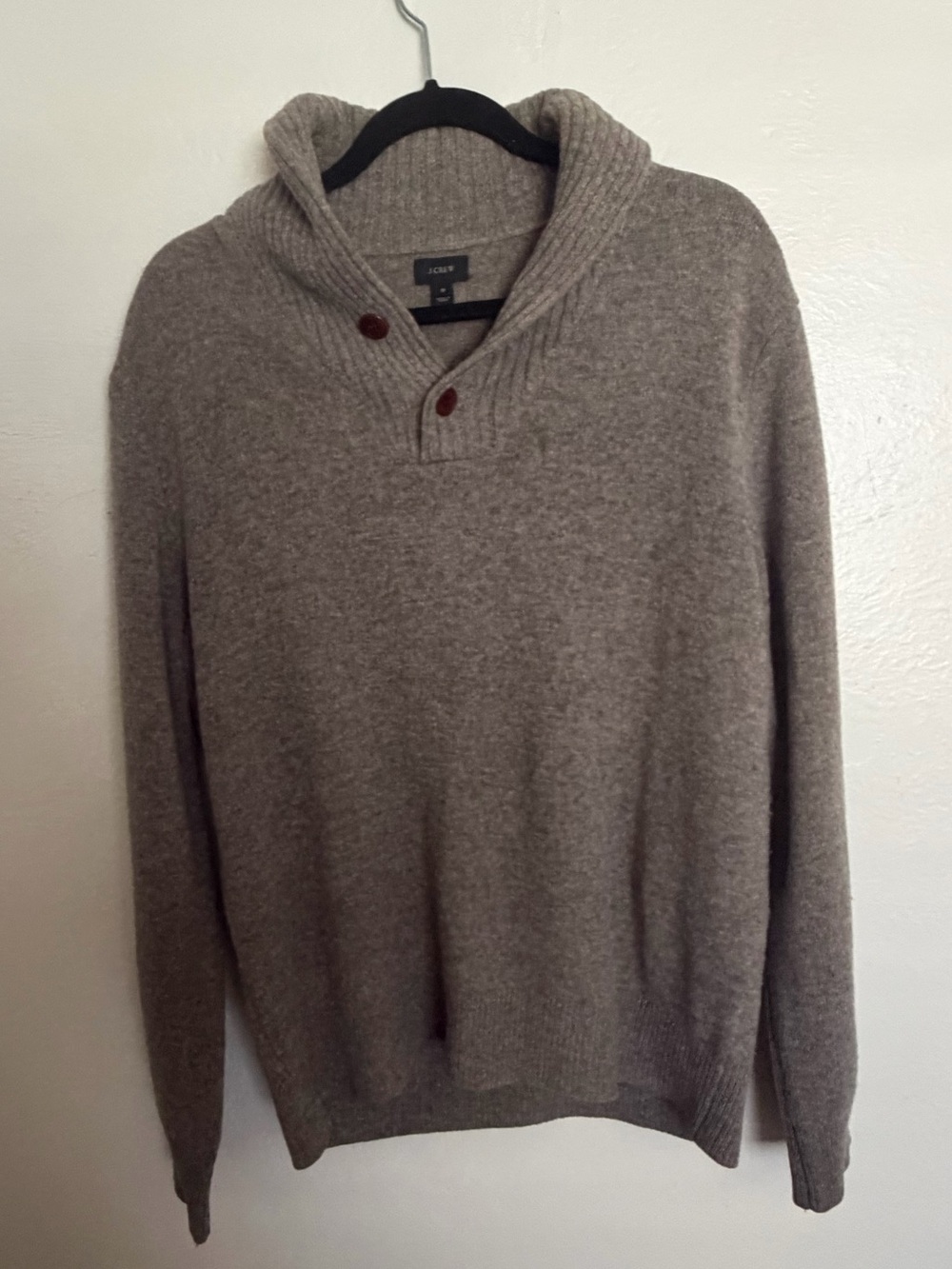 J. Crew Men's Turtleneck Sweater in Taupe, 100% wool